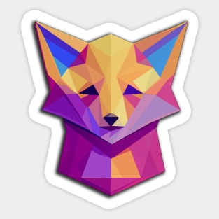 Colorfull low-poly isometric Fox Sticker